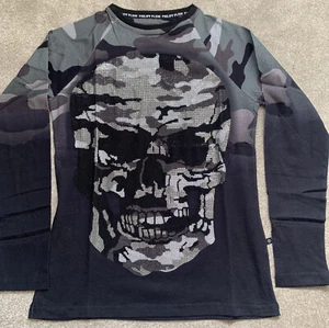 Genuine Philipp Plein Rakan Sweatshirt Size-Small LS Regular Camou Black BNWT - Picture 1 of 12