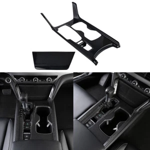 Carbon Black Gear Shift Panel Frame Cover Trim For Honda Accord 2018-2022 - Picture 1 of 16