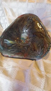 Vtg Art Glass Murano Aventurine Black - Picture 1 of 4