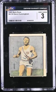 1951 Berk Ross #4-16 Glen Cunningham Track & Field - CGC 3 VG - Picture 1 of 2