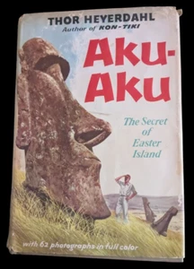 Aku-Aku Secret Easter Island Thor Heyerdahl HC DJ -1st American Edition - Picture 1 of 11