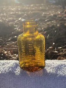Vintage Late Victorian Era Poison Bottle Amber Brown 3 Sided #67 - Picture 1 of 5