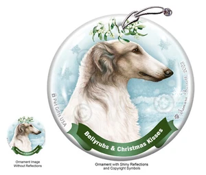 Bellyrubs & Kisses Ornament - White and Grey Borzoi 241A - Picture 1 of 1
