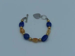 Bracciale Argento e Pietre lapislazzuli e Ambra da Donna  - Picture 1 of 2