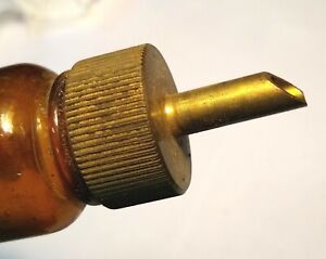 Vintage antique glass brass oil drip hit and miss engine machine oiler cup parts