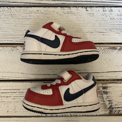 Scarpe Nike Little Terminator basse bianche rosso navy 310598 142 scarpe per bambini taglia 4C