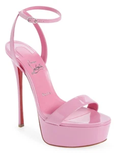 Christian Louboutin Loubi Queen Alta Leather Platform Heels Sandal EU 40 / US 10 - Imagen 1 de 7