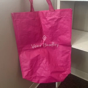 Vera Bradley Market Tote Solid Pink Shopping Tote Bag EUC - Picture 1 of 5