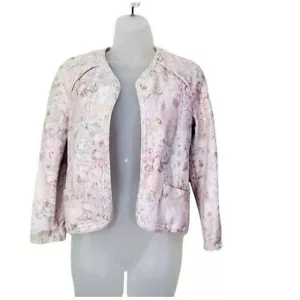 Wilfred Aritzia Lino Delicada Floral Recortada Chaqueta Sin Cuello Primavera Mujeres 2 - Imagen 1 de 11