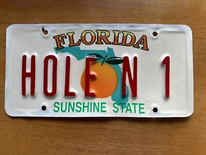 Replik Kunststoff Florida Sunshine State Golfwagen Nummernschild LOCH N 1 (gebraucht) - Bild 1 von 3