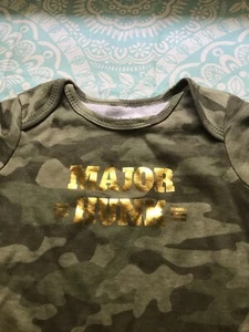 Kidgets 3/6 Months NWT Major Hunk Camouflage Baby One Piece Snap Bottom - Picture 1 of 10
