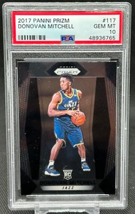 2017 Panini Prizm Donovan Mitchell RC #117 PSA 10 GEM MT Utah Jazz - Bild 1 von 2