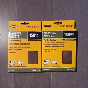 2 WARRIOR Sanding Sheets Fine 150 Grit With Aluminum Oxide Grain 4-1/2 × 5-1/2" - Picture 1 of 2