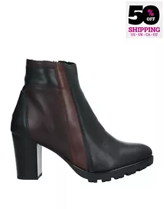 RRP€125 MERCANTE DI FIORI Leather Ankle Boots US10 UK7 EU40 Made in Italy - Foto 1 di 5
