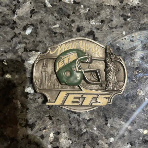 Vintage NFL New York Jets Metal Belt Buckle Limited Release Collectors 1987 Cover