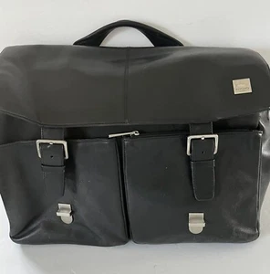 Knomo London Brompton Jackson KV 949 Black Leather Executive Laptop Case Retired - Picture 1 of 20