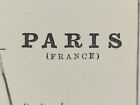 Carte Vintage 1900 PARIS FRANCE 22"x14" ~ Ancienne Antique Originale NOTRE DAME LOUVRE