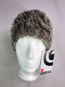 Cappello Cuffia - Brekka - Pelliccia - Grigio/Beige - Taglia Unica - NUOVO - - Foto 1 di 16