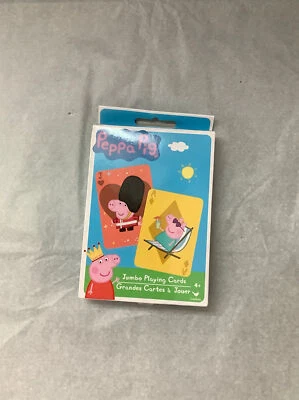 Peppa Pig Jumbo Playing Cards Deck Crazy 8's, Rummy, Snap, Go Fish, Kids TV Show - Image 1 of 2