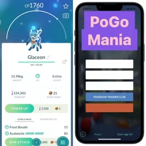 Shiny Glaceon with Undersea Holiday outfit✨mini PTC 20k✨(read description) - Picture 1 of 1