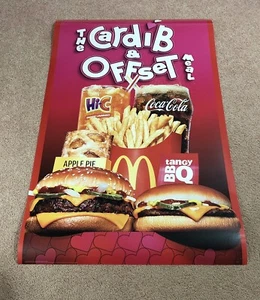 2023 McDONALD'S Cardi B The Offset Meal Huge Window Display Poster Very RARE - Picture 1 of 4