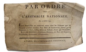 Trois documents de l'époque révolutionnaire sur l'Assemblée Nationale .1789-90 - Bild 1 von 6