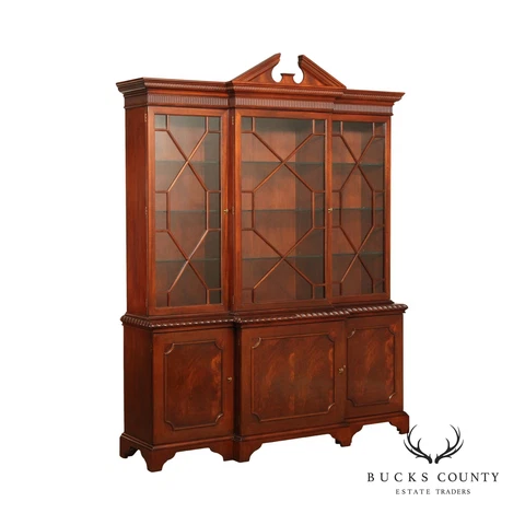 Baker Historic Charleston Collection Mahogany Breakfront China Cabinet Cover
