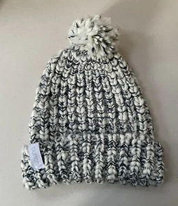 NEU Burton Damen Mütze Beanie Bommelmütze Weiß Blau Gemustert - Bild 1 von 2