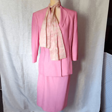 Women's Kasper Suit Skirt Set Size 16 Barbie Pink Flawless