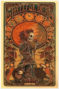 Póster Grateful Dead - Astrology Bears - Skeleton and Roses (24 x 36 pulgadas) - Imagen 1 de 7
