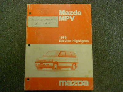 1989 Mazda MPV Servicio Reflejos Servicio Tienda Manual OEM Libro 89 Fábrica X - Imagen 1 de 4