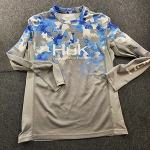Camisa de Pesca HUK Para Hombres S Gris Azul Gris Corriente Camuflada Manga Larga Ventilada - Imagen 1 de 8