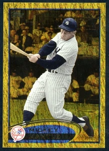 2012 Topps Mickey Mantle #7 Gold Sparkle Parallel New York Yankees Salón de la fama The Mick - Imagen 1 de 2