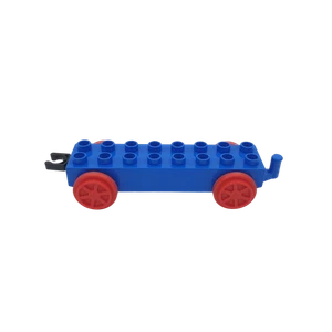 Lego® Duplo TRAIN BLUE Base 2 x 8, Red Wheels, Movable Hook - Picture 1 of 1