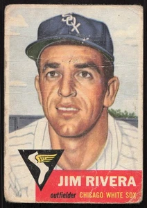 1953 Topps #156 Jim Rivera Chicago White Sox RC piega bassa qualità  - Foto 1 di 2