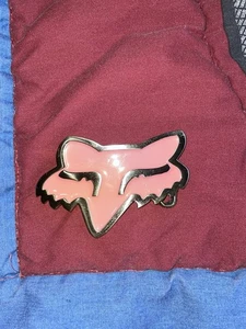 Fox Racing Logo Rare Pink Metal Belt Buckle Dirt Bike Rider Motocross - Bild 1 von 2