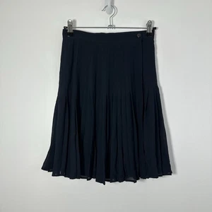 Valentino Vintage Miss V 100 % Seide Plissee Marineblau Rock Größe 6 - Bild 1 von 6