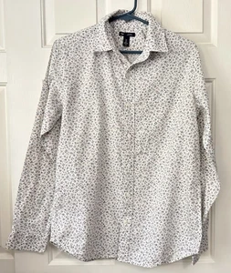 GAP Damen Gr.S Leinenmischung Langarm Weiß/Multi Blumendruck Knopfleiste Shirt - Bild 1 von 17