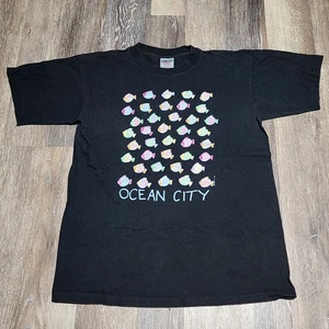 Vintage Ocean City Maryland Single Stitch USA Tourist T Shirt Fish Colorful XL - Picture 1 of 9