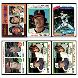 Nolan Ryan Lot 6 Baseball Cards 1973 1975 1978 1980 Topps Set MLB vg-vg+ - Bild 1 von 8