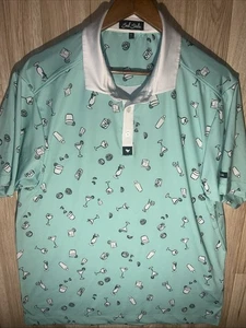 Bad Birdie 5 PM Somewhere Herren XL Golf Polo Martini Drinks Print - Bild 1 von 9