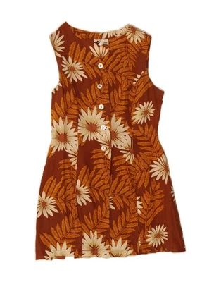 Vestido básico GB.PEDRINI para mujer sin mangas IT 42 mediano marrón floral algodón DV92 Foto 1 de 3