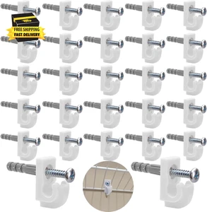 Down Wall Clips- 30 Sets Wire Shelf Brackets Loop Clips-Closet Shelves Clips-Wir - Picture 1 of 7