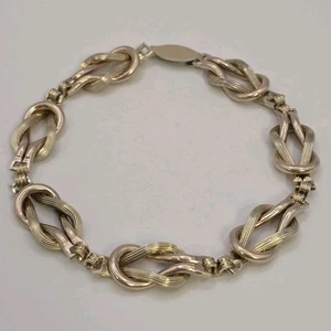 Vintage Sterling Silver 1/20 12K Golf Field Knotted Link Bracelet Approx. 8 in. - Picture 1 of 6