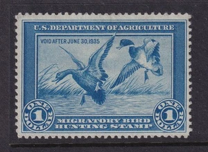 1934 Federal Duck Hunting Stamp Sc RW1 MNG Mallards Alighting CV $175 (WA - Picture 1 of 1