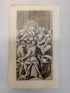 L'ULTIMA CENA GESÙ CRISTIANESIMO INCISIONE IN RAME CREDO 1700 - Foto 1 di 3