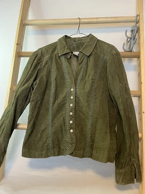 Chaqueta de cuero AMI para mujer verde bosque con bordado talla XL NFR WESTERN  Foto 1 de 4