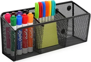 3 Fächer Magnet Stifte Halter Mesh Marker Halter für Whiteboard Kühlschrank - Bild 1 von 8
