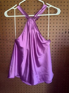 Ellison Satin Neckholder Top in Violett Gr. Large - Bild 1 von 5