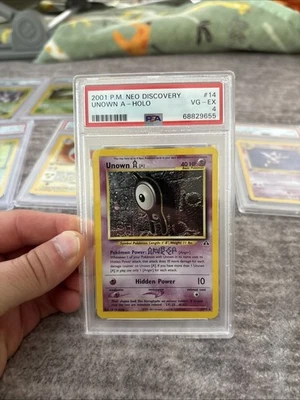 Pokémon TCG Holo Ultra Rare 2001 Neo Discovery Unown A PSA 4 - Image 1 of 2